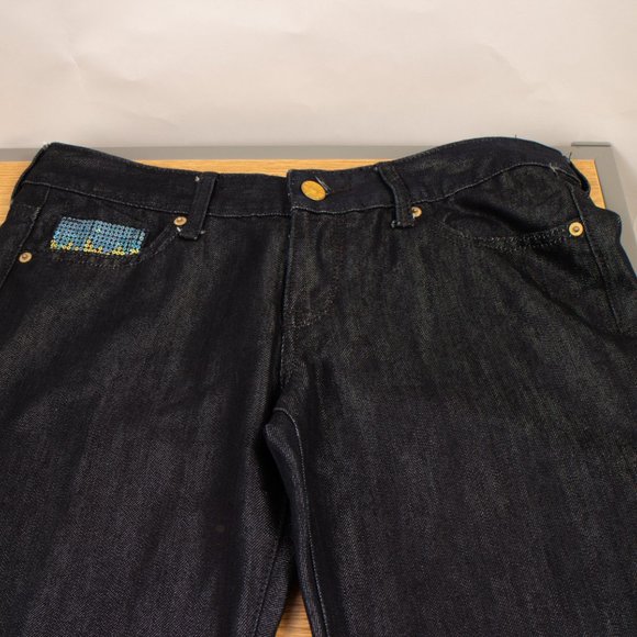 Express Stella Bootleg 8 (32 X 33) Women's Jeans Embellished Black Denim - Picture 4 of 11